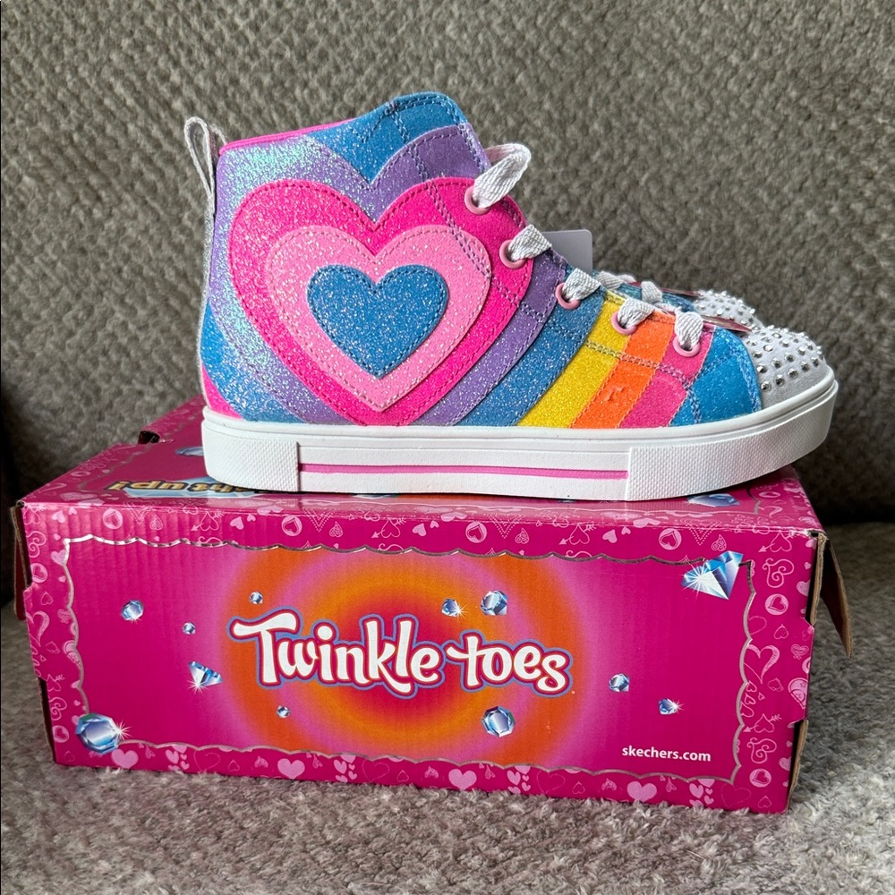 Skechers Twinkle Toes Rainbow Heart Sneakers